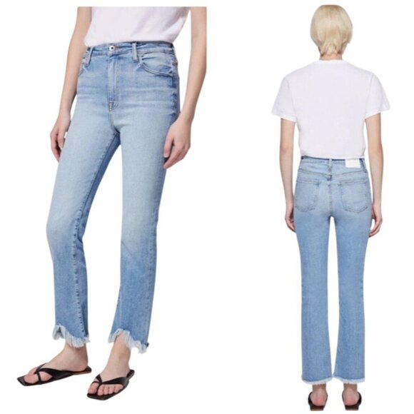 Jonathan Simkhai Denim - Jonathan Simkhai Women’s 27R Straight Leg Denim Jeans Organic Cotton Distressed